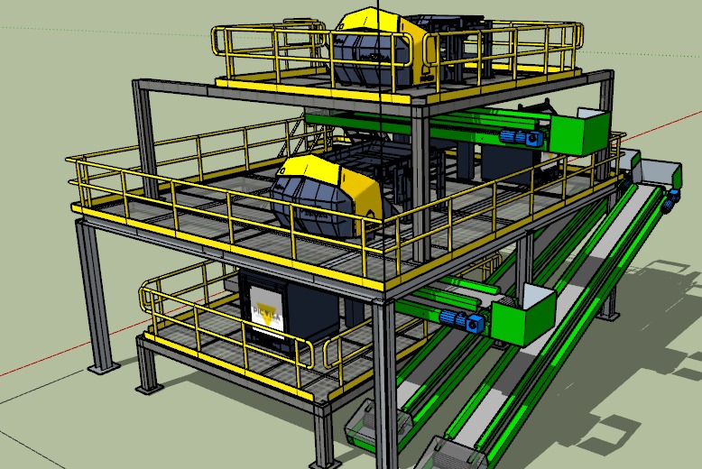 3d-modellering av sorteringsanlegg